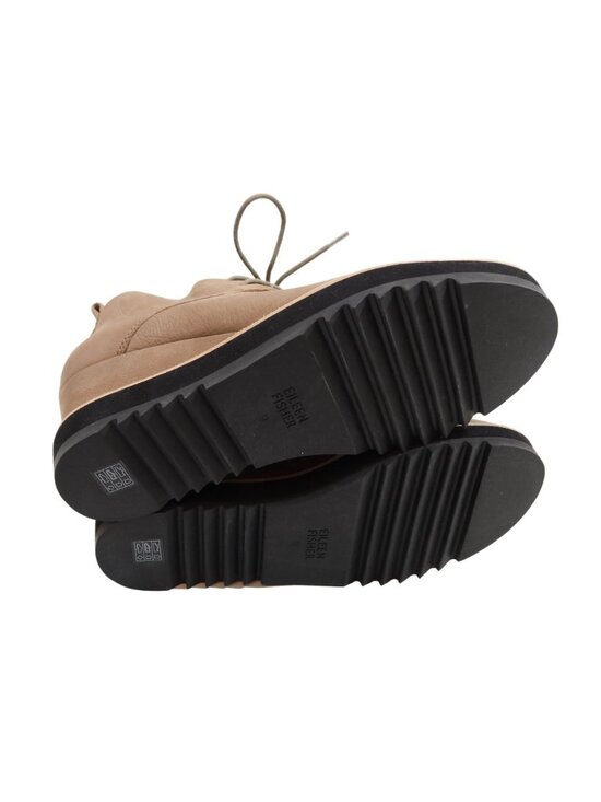 EILEEN FISHER Capa Nubuck Leather Lace Up Wedge Boots Size 9 B Tan - Picture 8 of 10